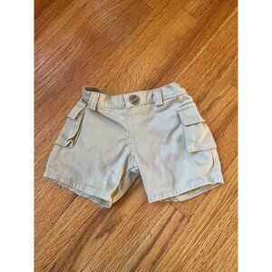 Build-A-Bear Workshop Cargo Shorts Beige For Ages 3 & Up Adjustable Waist